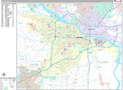 Little Rock Wall Map Premium Style 2026